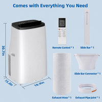 Garvee Portable Air Conditioners, 14000 BTUs Portable AC Unit 3-in-1 Cooling, Dehumidifier & Fan, Standing A/C Portable Air Conditioner for Room Up to 750 Sq. Ft, 24H Timer, Window Kits - White