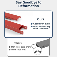 Garvee Fork Extensions, 72” Length Pallet Fork Extensions, 5.3” Width Fork Extensions, Heavy Duty Fork Extensions for Forklifts, 1 Pair Forklift Extensions for Forklift Truck Forklift Loaders, Red