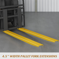Garvee Pallet Fork Extension, [4.5" Width 60" Length] Heavy Duty Steel Pallet Extensions for Forklift Truck, 4600LBS - Yellow