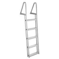 Garvee 5 Steps Removable Dock Inclined Ladder Aluminum Nonslip for Lake Marine Pool 350 LBS