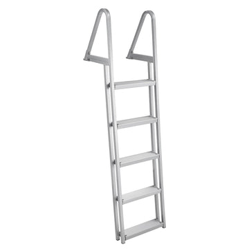 Garvee 5 Steps Removable Dock Inclined Ladder Aluminum Nonslip for Lake Marine Pool 350 LBS