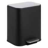 Garvee Kitchen Trash Can, 20L/5.3 Gallon Stainless Steel Garbage Can with Soft Close Lid Foot Pedal & Removable Inner Bucket, Rectangular Step On Waste Bin for Office Bedroom, Black - Black