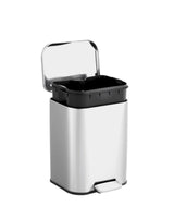Garvee 1.3 Gal Bathroom Trash Can, Step Garbage Can with Soft-Close Lid, Stainless Steel Recycling Bin for Living Room, Office, Silver - Silver
