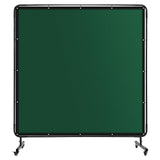 Garvee 6'X6' Heavy-Duty Flame-Resistant Welding Screen with Frame, Transparent Vinyl Curtain, Workshop Safety, 6ft x 6ft, Clear - Green