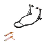 Garvee Motorcycle Stand 850 LBS Adjustable Universal Fork Heads Rear U+L Fork Swingarm Paddock Stands for Sport & Dirt Bikes Black - Black