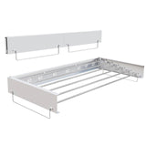 Garvee Wall Mounted Clothes Drying Rack 40 in, Folding Laundry Drying Rack with 6 Aluminum Rods for Bathroom & Laundry Room, Space-Saving White