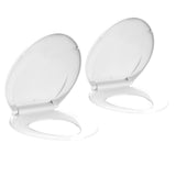 Garvee Whisper-Close Elongated Toilet Seat 2-in-1 Family Solution White, Fits Standard Toilets, Quiet Slow-Close, Tool-Free Install - Standard （2Pcs/Box)