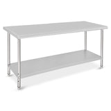 Garvee Stainless Steel Prep Table 72x30x35 in with Undershelf, Heavy Duty Commercial Work Table for Kitchen, Restaurant, Hotel, Silver
