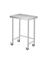 Garvee Stainless Steel Table 16x24 in with Wheels, Kitchen Prep Table, Commercial Utility Work Table, Durable, Weather-Resistant, Mobile