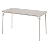 Garvee 4 ft Folding Table Portable Foldable Card Table Indoor Outdoor, Lockable Metal Legs, PU Leather Tabletop, Heavy Duty, Black - Beige