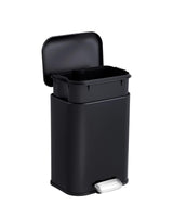 Garvee 1.3 Gal Bathroom Trash Can, Step Garbage Can with Soft-Close Lid, Stainless Steel Recycling Bin, Black - Black