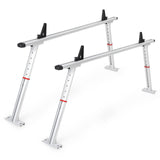 Garvee Adjustable Aluminum Truck Ladder Rack 35.4-71in Width, Heavy Duty Cargo Support System, Silver