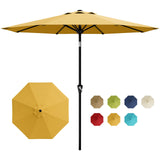 Garvee 10FT Patio Umbrella - Outdoor Table Umbrella with Crank Lift, Tilt, UV Protection, Waterproof - Yellow - Yellow
