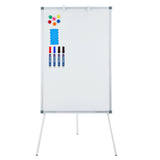 Garvee Magnetic Portable Dry Erase Easel Whiteboard 36"x24" Adjustable Tripod Flipchart Stand Black/White for Office Classroom Home - White
