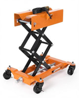 Garvee 450 LBS Auto Repair Lifting Jack - Heavy-Duty Transmission Jack for Vehicle Maintenance, Adjustable Height, Safety Locks, Black - Orange