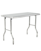 Garvee Commercial Stainless Steel Folding Table 48x24 Inch Heavy-Duty Kitchen Island Portable Work Table Silver