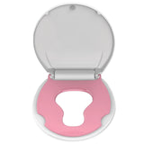 Garvee Round Toilet Seat with Built-in Toddler Seat for Easy Potty Training, Slow Close, Easy Install, White and Pink, Fits Elongated Bowls