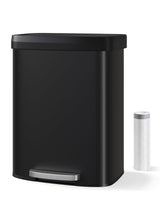 Garvee Large Capacity Trash Can 16 Gallons Stainless Steel Soft-Close Lid Pedal Hands-Free Kitchen Bathroom Living Room - Negro