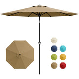 Garvee 9FT Patio Umbrella - Outdoor Table Umbrella with Crank Lift, Tilt - Tan - UV Protection Waterproof for Pool Deck Yard Garden - Tan