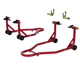 Garvee Motorcycle Stand Lift 900 LBS Capacity Front Rear Wheels Lift Adjustable Swingarm Spool Maintenance Repairs Red 900 LBS - Red