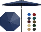 Garvee 9FT Patio Umbrella With Crank Lift & Push Button Tilt, UV Protection, Navy Blue, Outdoor Table Umbrella for Pool, Deck, Yard, Garden