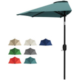 Garvee Patio Umbrella 9FT Half Umbrella Outdoor Shade Canopy for Patio Balcony Turquoise - Turquoise