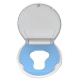 Garvee Round Toilet Seat with Built-in Toddler Seat for Potty Training, Slow Close, Easy Install, White and Blue