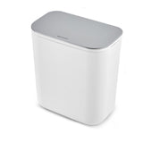 Garvee 2.4 Gallon Hanging Trash Can with Stainless Steel Lid, Under Sink Compost Bin for Kitchen Cabinet Door Mounted, Food Waste Container, Space-Saving, Odor-Locking, Easy Clean - White