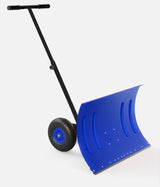 Garvee Snow Shovel with Wheels 20" Wide Adjustable Snow Pusher for Driveway Sidewalks Patios Blue - Blue