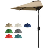 Garvee Patio Umbrella 9FT Half Umbrella Outdoor with Smooth Crank Lift for Patio Backyard Garden Deck Balcony Tan 9 Feet - Tan