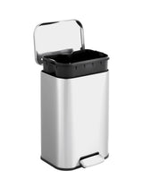 Garvee 5.2 Gal Bathroom Trash Can, Stainless Steel Step Garbage Can with Soft-Close Lid for Kitchen, Living Room, Office, Silver - Silver