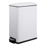 Garvee Slim Trash Can with Lid 12 Gal Stainless Steel Kitchen Garbage Can Inner Bucket Step On Pedal Narrow Metal Trash Bin White - White