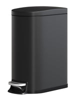 Garvee 13 Gal Metal Kitchen Trash Can with Lid, Slim Rustproof Garbage Can, Large Step-On Bin, Black - Black