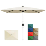 Garvee 10' x 6.5' Rectangular Patio Umbrella with Crank and Push Button Tilt for Garden, Deck, Lawn, Pool - Beige - Beige