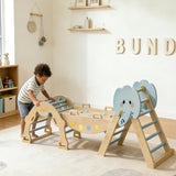 Garvee Triangle Set 6-in-1 Foldable Wooden Climbing Toys for Kids Indoor Playground Toddler Jungle Gym - Blue