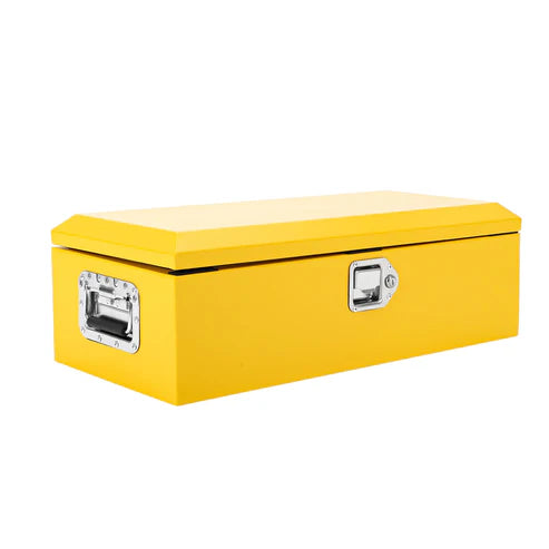 Garvee 20-Inch Steel Truck Bed Tool Box - Diamond Plate Design with Side Handle and Locking Keys, Compact and Durable Storage for Pickup Trucks, RVs, and Trailers, Yellow