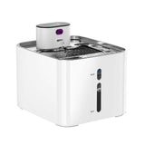 Garvee Wireless Cat Water Fountain 4.2L Stainless Steel, Automatic Quiet Flow, Motion Sensor, Rechargeable, Black, Indoor Pets - White