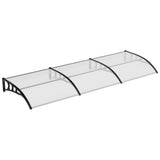 Garvee Awning For Door Entrance With Plastic Steel Bracket Polycarbonate Cover Clear Board 40x120 Inches Exterior UV Rain Snow Sunlight Protection - Transparent