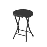 Garvee Folding Stool Backless 18-Inch Portable Foldable Bar Stool Black for Kitchen Home Indoor Outdoor Use