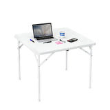 Garvee 34" Square Folding Table Multi-Functional Portable Foldable Card Table with Carrying Handle for Indoor Outdoor Camping Picnic Office Party Use White