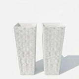 Garvee 2 Pack Large Indoor Outdoor Planters With Removable Liners 24 Inch White