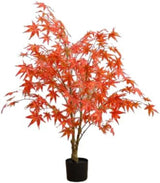 Garvee Artificial Autumn Maple Tree With Pot For Indoor Office Living Room Porch Decoration Vibrant Fall Colors - Single Pole
