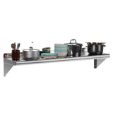 Garvee Wall Mount Stainless Steel Shelf 12 x 36 Inch, NSF Certified Shelves, 250 lb Load Capacity Heavy Duty Floating Shelf Kitchen Storage Racks for Restaurant, Hotel and Garage - Silver