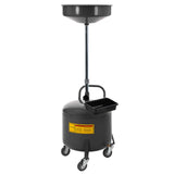 Garvee Oil Drain Tank 20 Gallon Capacity Pneumatic Emptying Steel Rust-Resistant Funnel Wheels Garage Use