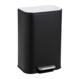 Garvee Bathroom Trash Can, 12L/3.2 Gallon Stainless Steel Garbage Can with Lid, Rectangular Small Step Waste Bin with Foot Pedal & Removable Inner Bucket for Kitchen Bedroom Restroom, Black - Black