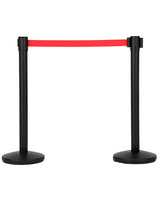 Garvee Crowd Control Stanchion Set 2 Pack with Retractable Belt Heavy Duty Barrier for Events Bank Hotel 6.6 ft Red Belt
