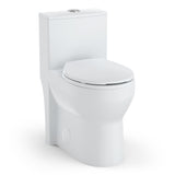 Garvee Round One Piece Toilet ADA Height 17.5 Inches, Comfort Chair Seat, Dual Flush 0.8/1.28 GPF, Compact Design, Standard White, 12-Inch Rough-In