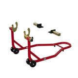 Garvee Motorcycle Stand Lift 450LBS Capacity Front Rear Wheels Lift with U+L Adjustable Swingarm Spool for Maintenance and Repairs Red 450 LBS - Red