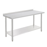 Garvee 60x24x35 Inch Stainless Steel Work Table with Double Shelf Heavy Duty Prep Station for Kitchen Restaurant Garage Storage
