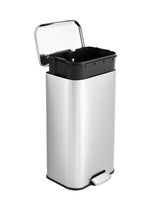 Garvee 8 Gal Kitchen Trash Can Stainless Steel Step Garbage Can with Soft-Close Lid for Living Room Office Silver - Silver